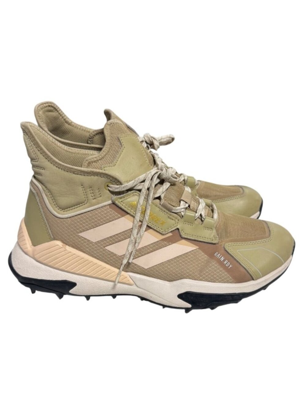 Adidas Terrex Hyperblue RAIN.RDY Mid Hiking Shoes Women's 10 Tan Beige FY9717